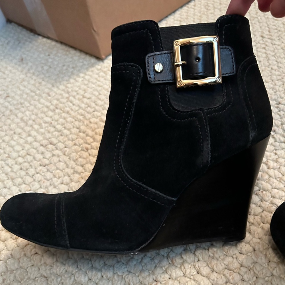 Tory Burch Adrienne Suede Wedge Ankle Bootie - Picture 9 of 15